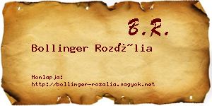 Bollinger Rozália névjegykártya